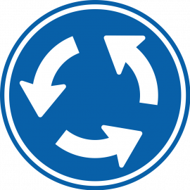 Verkeersbord: D01 - Rotonde tegen de klok in