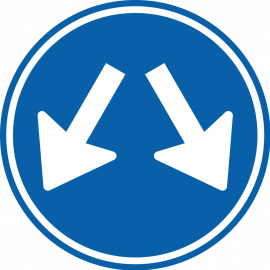 Verkeersbord: D03 - Aan beide zijden passeren toegestaan