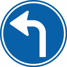 Verkeersbord: D05 - Verplicht afslaan in aangegeven richting