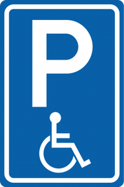 Verkeersbord: E06 - Alleen met gehandicaptenparkeerkaart