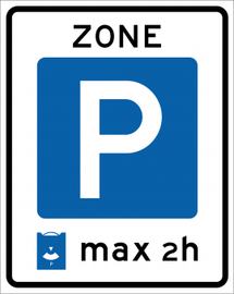 Verkeersbord: E10 - Zone met verplichte parkeerschijf
